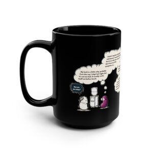 How Are You Today? | Overthinking Black Mug with Pap and Walter (15oz)