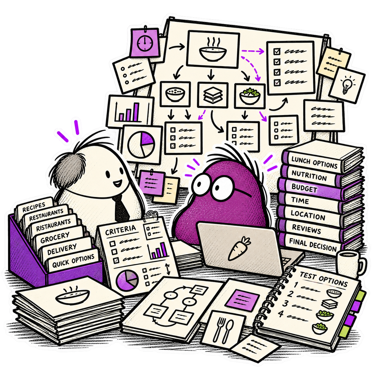 Overcomplicated Lunch Planning Sticker