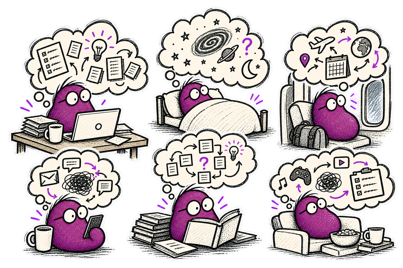 Overthinking Bean Sticker Sheet