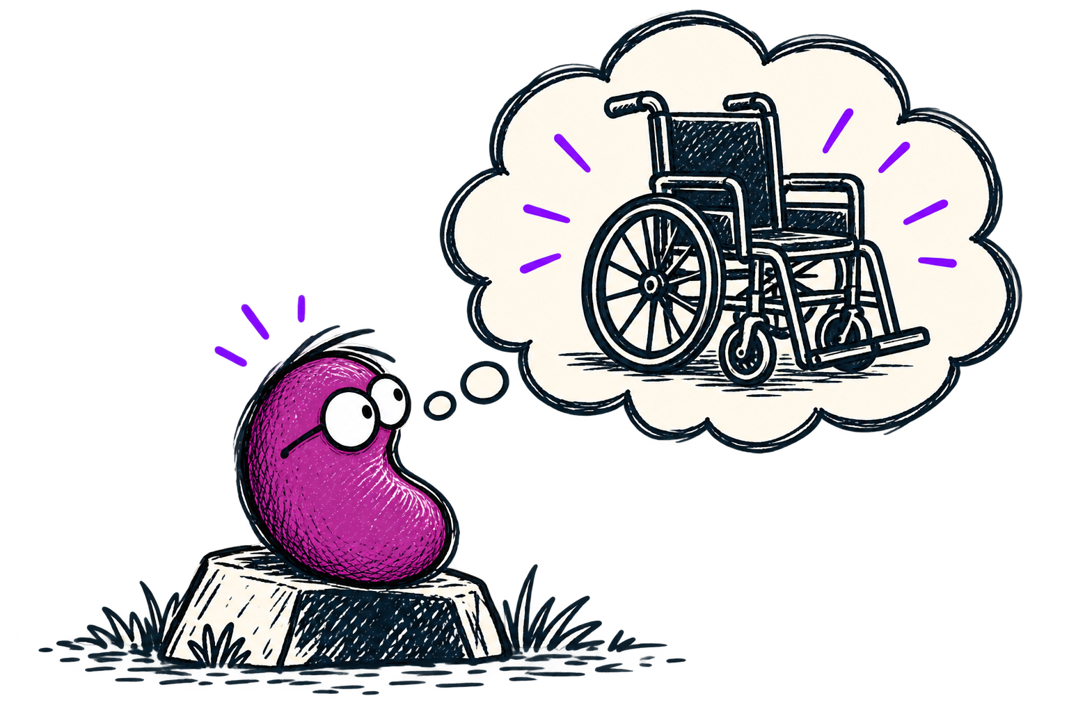Purple Bean Imagines a Wheelchair