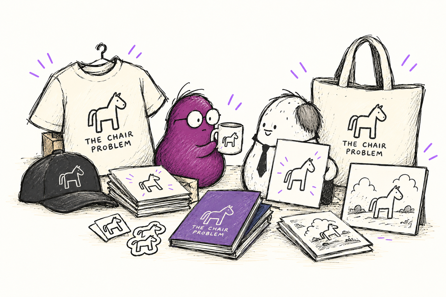 Whimsical Chair Problem Merch Display (1)